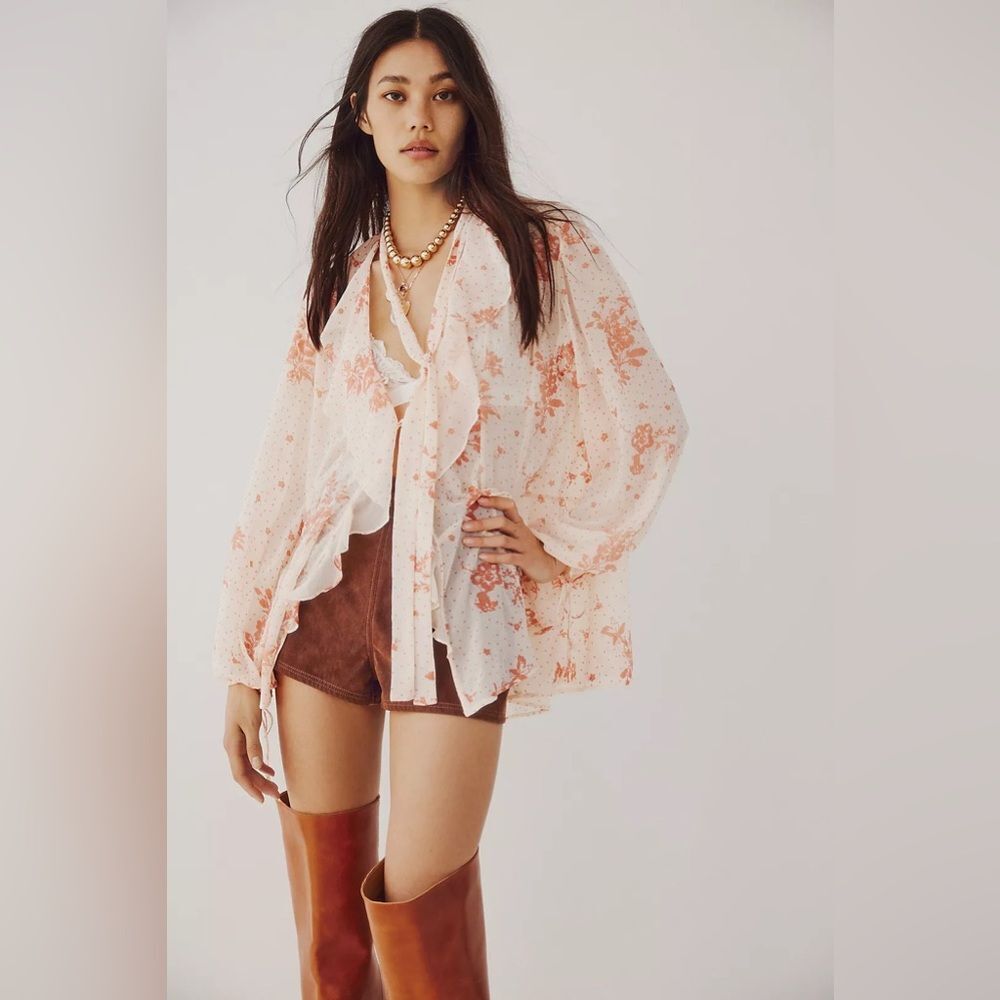 NWOT Free People Dreamland Floral Tunic | XSmall | Tea Combo - Picture 2 of 11
